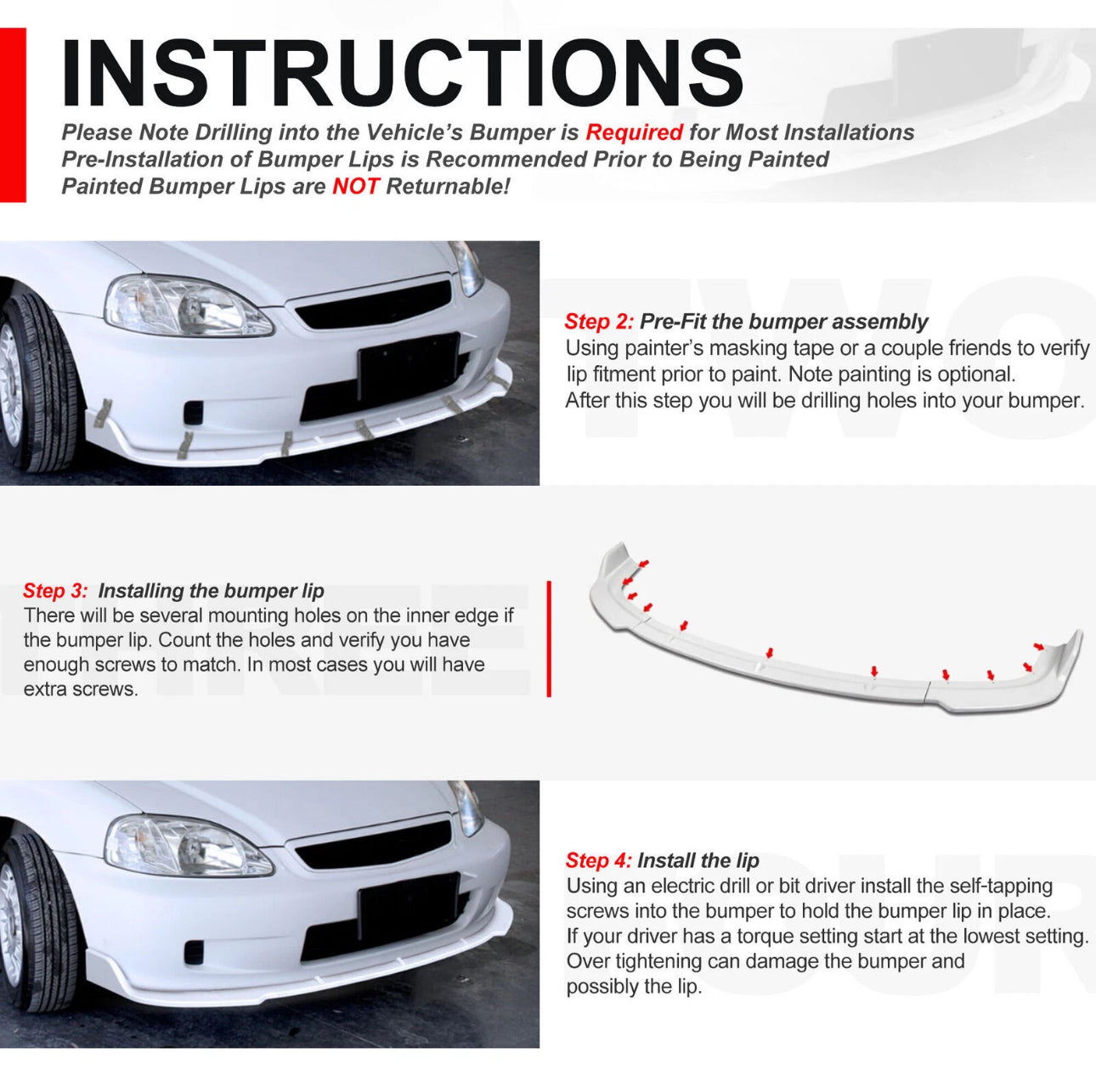 CARBON FIBER STYLE FRONT LIP